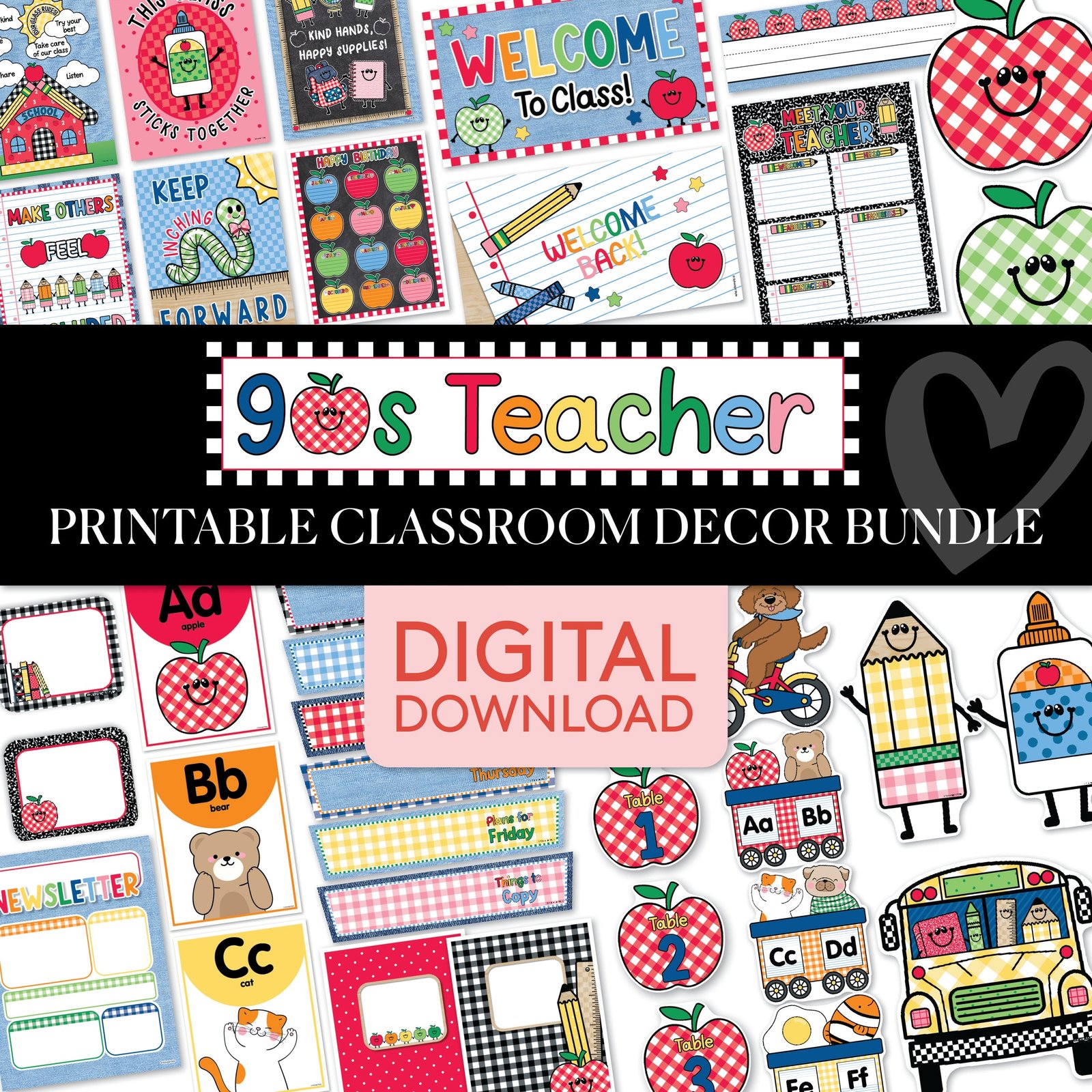 90s Teacher Complete Classroom Decor Bundle