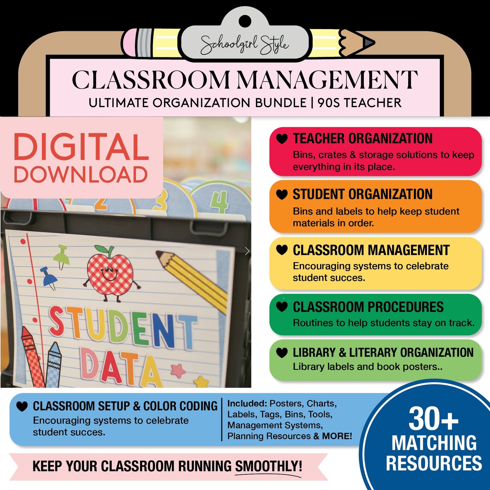 90s Teacher Complete Classroom Decor Bundle